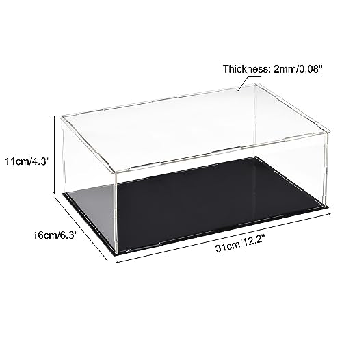 uxcell Acrylic Clear Display Case Box Dustproof Protection Showcase Cube Collectibles Show Box 11.8x5.9x3.9inch - size: 11.8x5.9x3.9 inch