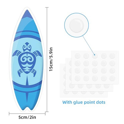 60 Pcs Surfboard Cutouts with Glue Points, Hawaii Summer Paper Cut Outs for Bulletin Board Classroom Decor Surf Party Decorations