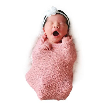 Newborn Photography Props Stretch Newborn Photography Wrap Blanket for Baby Boys Girls Posing Photo Shoot Props - color: Pinkroses