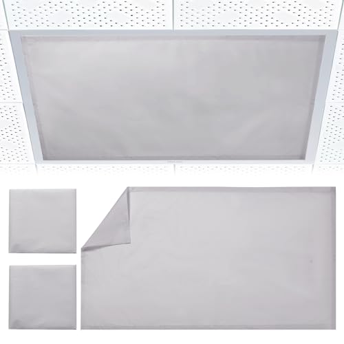 Torixqi 2pcs Fluorescent Light Covers - Light Covers for Ceiling Lights Classroom, Magnetic Light Filters for Office, Hospitals, Home 4 x 2 Feet (light grey) - color: light grey