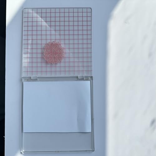 Acrylic Stamp Block with Grid 6.3”x6.3 Perfect Positioning Stamping Platform Clear Stamps Scrapbook Craft Stamping Tool for Card Making Scrapbooking Journaling and Other Paper Crafts-AT001