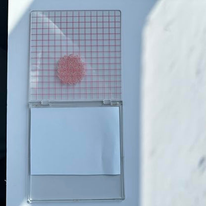 Acrylic Stamp Block with Grid 6.3”x6.3 Perfect Positioning Stamping Platform Clear Stamps Scrapbook Craft Stamping Tool for Card Making Scrapbooking Journaling and Other Paper Crafts-AT001