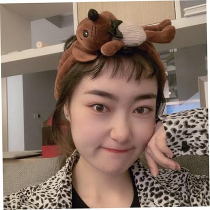 VICASKY Washing Face Hairband Cartoon Animal Headband for Women, Soft Elastic Makeup Hairband Prop for Skincare and Birthday Photography