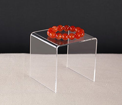 Jusalpha® 8 PC 4'' Clear Acrylic Risers, Acrylic Display Risers Shelf Showcase Fixtures for Jewelry, Display Stand for Amiibo Funko POP Figures, Cupcakes, Food Display, Cabinet- Lot of 8 (4x4x4 Inches) - size: 4x4x4 Inches