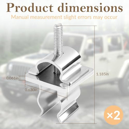 J4007456 Upgrade Hood Prop Rod Retainer Clip,Stainless Steel Material,Compatible with Jeep Wrangler YJ/TJ Chrysler Town & Country Dodge Durango Grand Caravan Ram Van 2 Pack