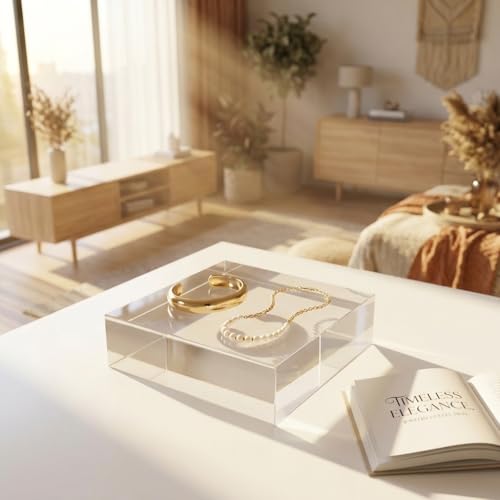 1X6X6 Clear Polished Acrylic Cube Acrylic Square Display Block Acrylic Jewelry Display Stand Ring Showcase Display Holder - size: 1"x6"x6"