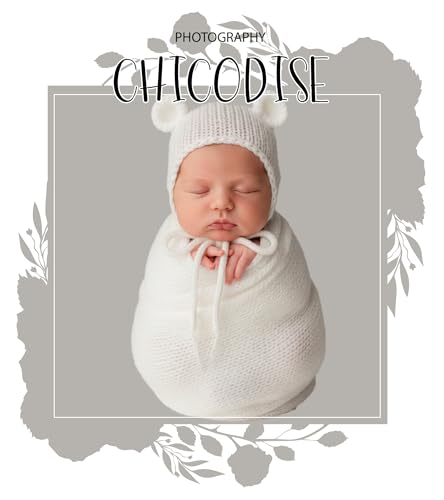 Baby Photography Props Infant Boy Girl Outfits - Crochet Knit Mohair Wrap Blanket & Bear Hat for Newborn Photo Shoots (White) - color: White
