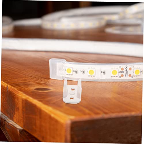 Hemobllo 100pcs Led Strip Light Clips Led Bracket for Easy Installation Fixing Clips for Rope Lights Wall and Cabinet Background Accessories Spacing