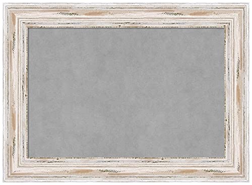 Amanti Art White Framed Magnetic Board 21x29 Medium Vision Board for use with Magnets, 100% Metal Sheet to Display Items as Office Decor or for Home Organization in mudroom, Kitchen or Kids Room - color: Alexandria White Wash, size: 29"W x 21"H