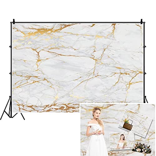 12x8ft Polyester White Gold Marble Backdrop for Photography Birthday Cake Smash Marble Food 1st Birthday Marble Wedding Texture Bridal Shower Background Newborn YouTube Photo Props - size: 12x8ft-Polyester