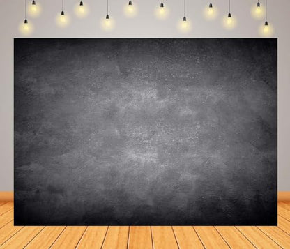 BELECO 12x8ft Fabric Black Gray Wall Backdrop Abstract Concrete Texture Grunge Wall Background Birthday Party Decorations Banner Kids Adults Portrait Photoshoot Studio Props - size: 12x8ft