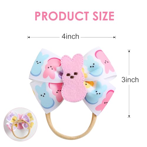Bunny Hair Bow Pink Rabbit Bowknot Ribbon Easter Spring Hair Accessories 1PC Headband for Baby Girls - color: 1PC Headband