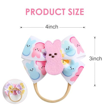 Bunny Hair Bow Pink Rabbit Bowknot Ribbon Easter Spring Hair Accessories 1PC Headband for Baby Girls - color: 1PC Headband