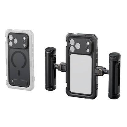 SmallRig Phone Video Cage Dual Handheld Kit for iPhone 17 Pro, Phone Rig with Wireless Quick Release Side Handle, 17mm T-Mount & Lens Backplate for Video Recording/YouTube/Live Streaming/Vlog - 5540 - style: Dual Handheld Kit