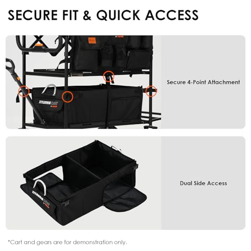 TARION Video Production Cart Accessories - Foldable Storage Box for Titanrig Cart Base - Dual Side Access & Extendable for Long Gear - Titanrig Organizer - style: Accessory - Organizer