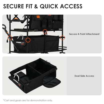 TARION Video Production Cart Accessories - Foldable Storage Box for Titanrig Cart Base - Dual Side Access & Extendable for Long Gear - Titanrig Organizer - style: Accessory - Organizer