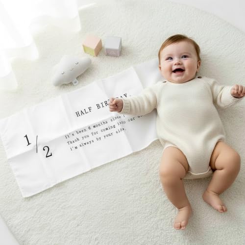 1/2 Birthday Banner, Halfway to One Baby Boy Girl Decorations, 6 Months Birthday Banner, Neutral Rustic Baby Shower Decor, Six Months Happy Party Photo Props