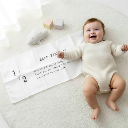 1/2 Birthday Banner, Halfway to One Baby Boy Girl Decorations, 6 Months Birthday Banner, Neutral Rustic Baby Shower Decor, Six Months Happy Party Photo Props