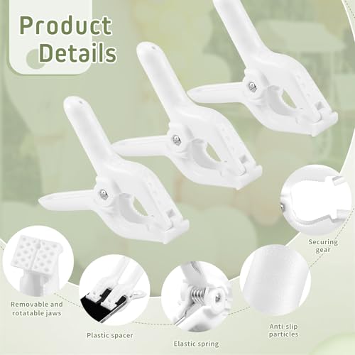 LemonRoad 24 Pcs 4" Clips for Balloon Arch White Heavy Duty 2" Opening Spring Clamps for Birthday Baby Shower Balloon Arch, Tablecloth Clip, Backdrop Stand for Wedding Photography Studio Decoration