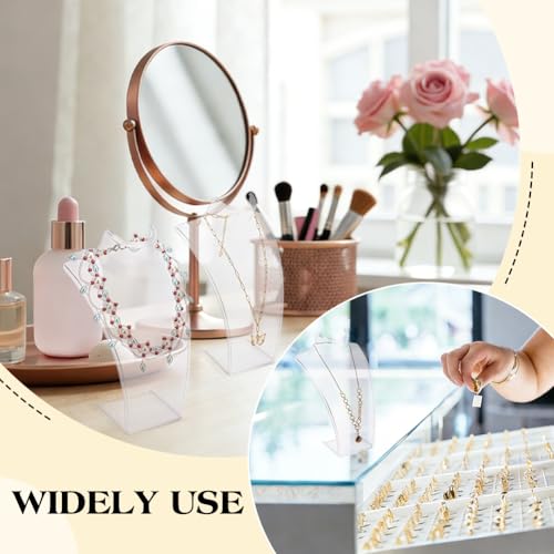 ORIGACH 10 PCS Acrylic Necklace and Earring Display Bust Stand, Clear 3D Necklace Display Stand, Transparent Jewelry Mannequin for Selling Trade Shows Photography Props Retail, 8Inch Height