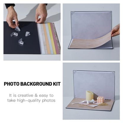 16x11.5 Inch Photo Backdrop Board, 8PCS Double Side Flat Lay Backdrop Paper, Sky Series Product Photography Backdrop Kit for Props, Food Jewelry Cosmetics, Small Content Creator Backdrops - color: 8pcs sky series