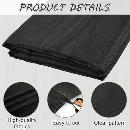 Classroom Fabric Bulletin Board 47x141inch Black Wood Texture Back to School Classroom Backdrop Decorations for Wall Door Background, DIY Craft, Bulletin Boards, Pillow, Curtain, Reusable, Easy to Cut - style: Black Wood Grain
