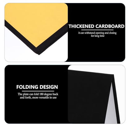 Toddmomy Foldable A3 Photography Reflective Display Board Cardboard Light Reflector for Still Life Jewelry Food Photo Studio Lighting Background Panel Black White Gold