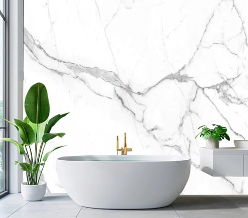 Cliouar-White Statue Marble Texture Background Mural Wallpaper Peel and Stick 137" x 102" - color: No.11, size: 137" x 102"