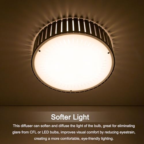 Lampshade Diffuser, 12.5" Diameter Round Diffuser Lamp Shade for Drum Style Lampshades Pendants Softening Light, DIY Light Fits 13-15" Openings, Frosted White Acrylic - size: 12.5"
