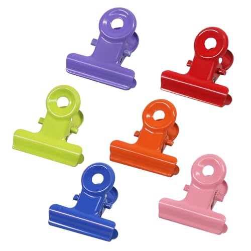 Coideal Colored Bulldog Paper Clips, 30 Pack Small 0.87 Inch Metal Mini Binder Clips Money Clamps for Tags Bags, Shops, Office and Home Kitchen - color: Colored