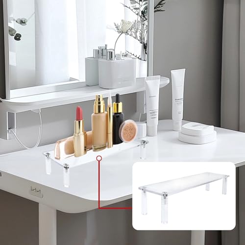 T Tulead Acrylic Riser Clear Display Risers Stand Tabletop Display Risers Rectangular Organizer Shelf 1 Tier for Perfume Jewelry Cupcake - size: 1 Tier
