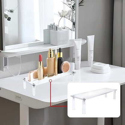 T Tulead Acrylic Riser Clear Display Risers Stand Tabletop Display Risers Rectangular Organizer Shelf 1 Tier for Perfume Jewelry Cupcake - size: 1 Tier