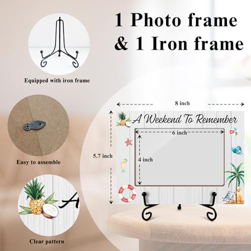 Beach Picture Frame - A Week To Remember, Family Vacation Honeymoon Holiday Trip, 4 x 6 Picture Frame with Stand for Tabletop Display - color: Frame24