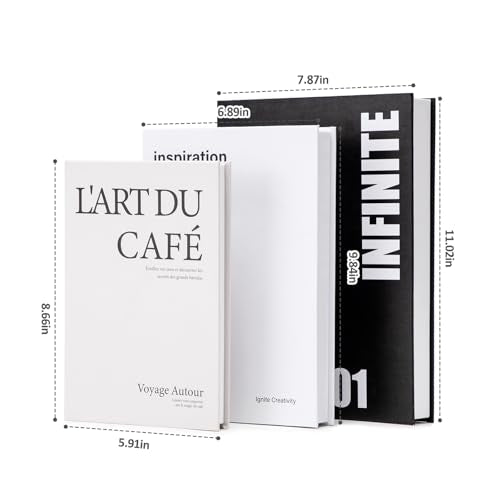 TwoDays Stockholm Style Decorative Books - Fake Faux Books for Chic Trendy Home Decor, Modern Room Decor Aesthetic, Luxury Stacked Storage for Bedroom Apartment Dorm (Set of 3) - color: Stockholm