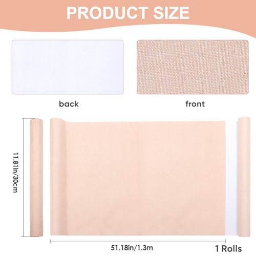 CRASPIRE 51 x 11.8 Linen Book Cloth Nude Pink for Book Binding A4-A8 Fabric Surface Paper Backed Bookcover Album Scrapbooking Archival DIY Covering Protector Bookcloth Bookbinding Supplies - color: Nude Pink