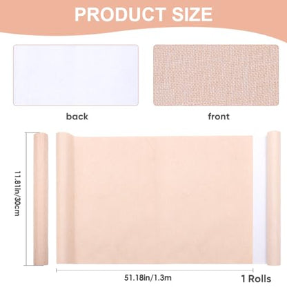 CRASPIRE 51 x 11.8 Linen Book Cloth Nude Pink for Book Binding A4-A8 Fabric Surface Paper Backed Bookcover Album Scrapbooking Archival DIY Covering Protector Bookcloth Bookbinding Supplies - color: Nude Pink