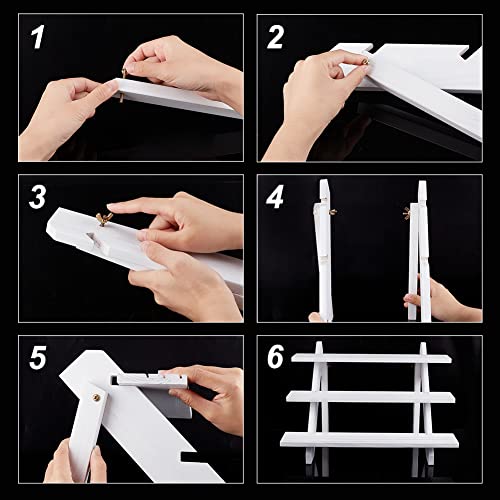NBEADS 3-Tier Retail Earring Display Riser, White Earring Ring Holder Detachable Wood Retail Jewelry Card Display Stand with Groove for Crafts Jewelry Storage Display Collection, 15.3x12.28x10.12 - color: 3-Tier White