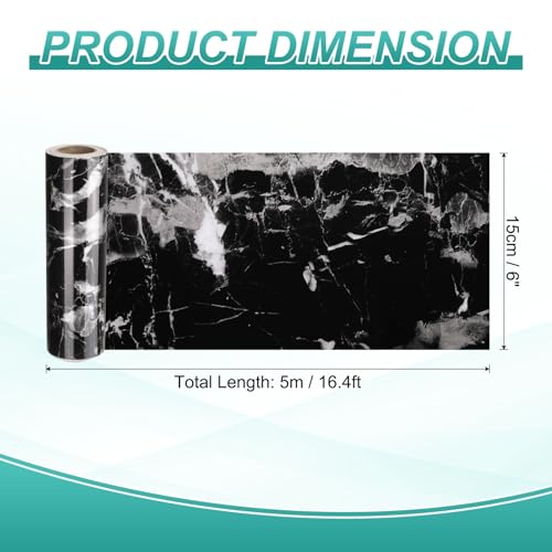 HARFINGTON Wood Grain Wallpaper Border 6" x 16.4ft PVC Self-Adhesive Textured Frame Sticker Waterproof Wall Decorative Wallpaper for Floor Door Table Cabinets Desk, Black White - color: Black/White, size: 6" x 16.4ft