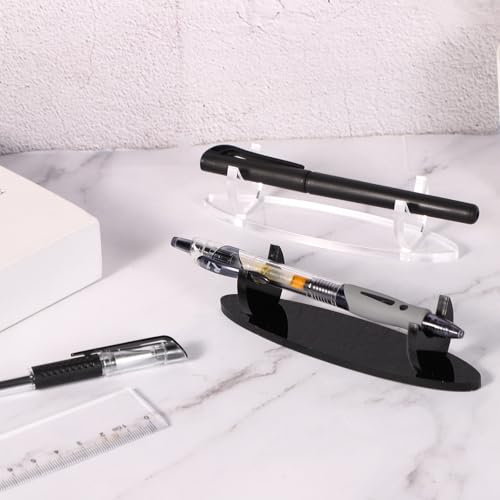 PATIKIL Acrylic Pen Holder Display Stand, 2Pcs Desk Pencil Organizer Paintbrush Drying Rack Makeup Brush Display Stand for Office Home Store, Clear