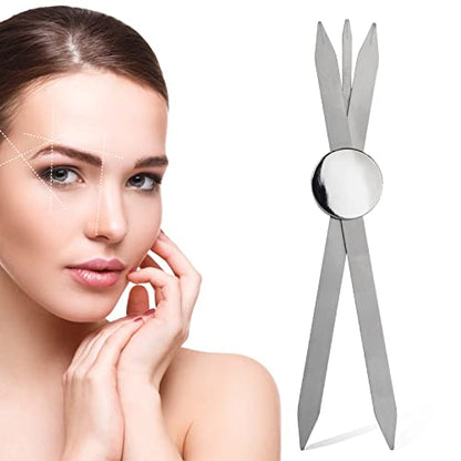 Charme Princesse Eyebrow Ruler Stainless Steel Tattoo Eyebrow Stencil Ruler Three-Point Positioning Permanent Eyebrow Makeup Measuring Symmetrical tool(Silver) LB000249-5 - color: Silver