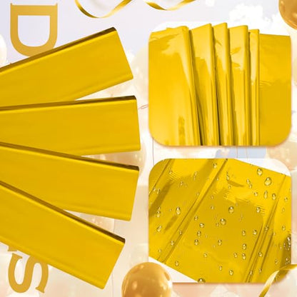 Just Shimmer 2pcs Gold Foil Tablecloth 54 * 72 Inch Plastic Wedding Birthday Party Table Cloths Waterproof Disposable Table Cover for Christmas Graduation Elegant Event Anniversary Party Supplies - color: Golden