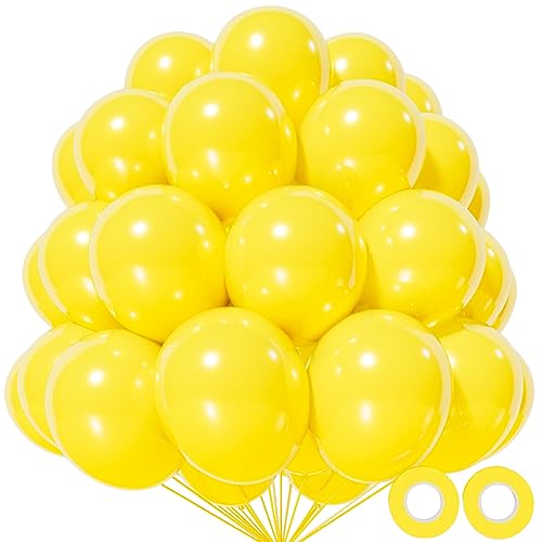Yellow Balloon 110pcs, 12 Inch Thickened Latex Party Balloons Helium Bright Color for Birthday Baby Shower Wedding Party Supplies Arch Garland Decoration - color: B07-yellow, size: 12inch (Normal)