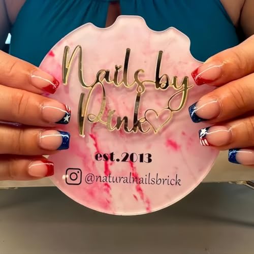 Personalized 3D Nailfie Disk, Custom Nail Photo Prop with Branding Disk, Acrylic Nailfie Disc for Salon Display and Social Media, Nail Tech Photo Prop Social Media Tool