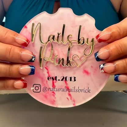 Personalized 3D Nailfie Disk, Custom Nail Photo Prop with Branding Disk, Acrylic Nailfie Disc for Salon Display and Social Media, Nail Tech Photo Prop Social Media Tool
