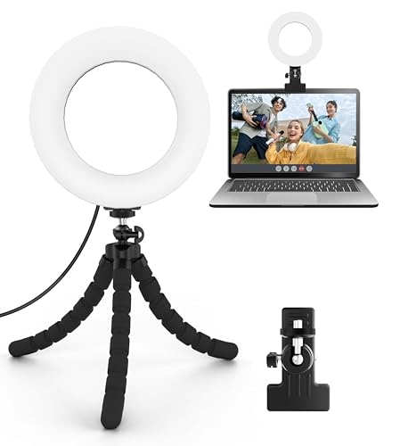 Cyezcor Video Conference Lighting Kit， Clip on Light Reading Lights， Ring Light, 360 ° Flexible Gooseneck Bed Night Light ，Computer Laptop Video Conferencing - size: 6 Inch