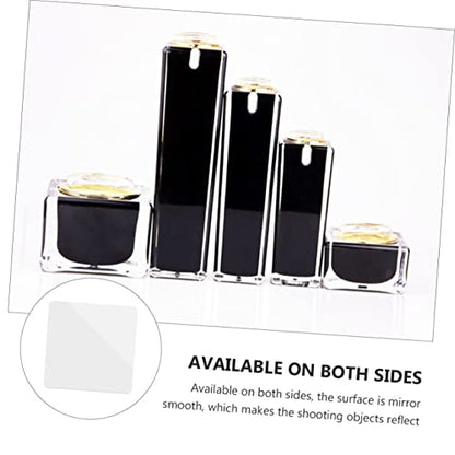2pcs Acrylic Reflective Board Photo Photography Board Acrylic Mirror Jewelry Photos Supplies Acrylic Display Stand Reflective Plate Reflector Makeup Photography Background, 20X20CM, White