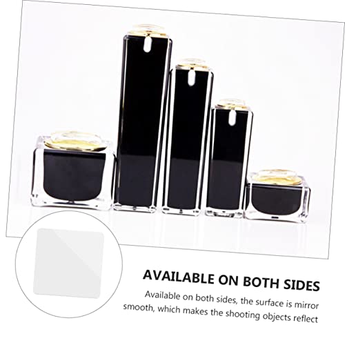 2pcs Acrylic Reflective Board Photo Photography Board Acrylic Mirror Jewelry Photos Supplies Acrylic Display Stand Reflective Plate Reflector Makeup Photography Background, 20X20CM, White