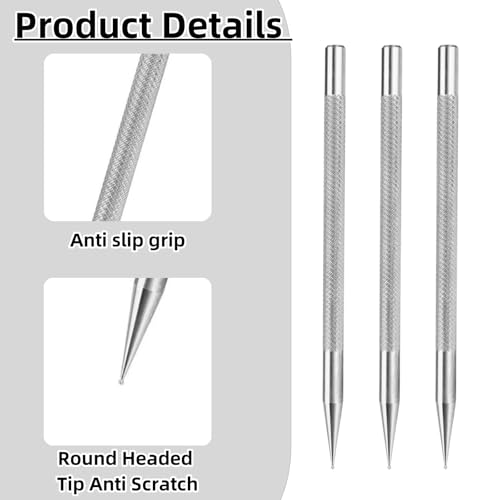 3 PCS Leather Scriber Pen Stainless Steel Marking Pen for Leathercraft Positioning Tool for Leather DIY Craft