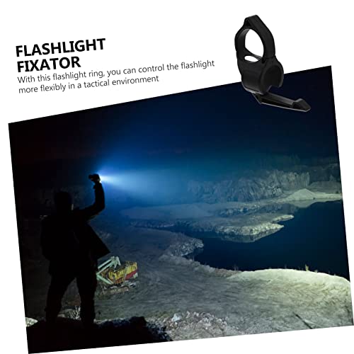 Flashlight Ring Outdoor Tools Handheld Flashlights Tools Gear Stand Film Prop Nylon Flashlight Holder Auxiliary Lighting Tool Adapter Compatible - color: Black