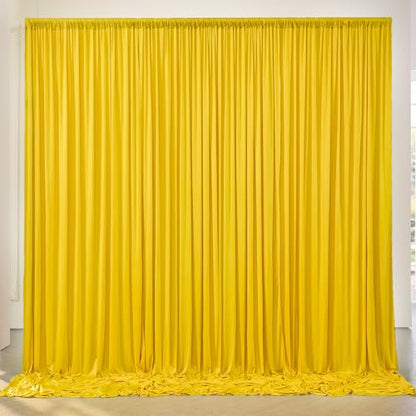 10x8ft Wrinkle Free Yellow Backdrop Curtain Panels, Thick Polyester Lemon Yellow Backdrop Drapes for Wedding Birthday Party Background Baby Shower - color: Yellow, size: 10ftx8ft